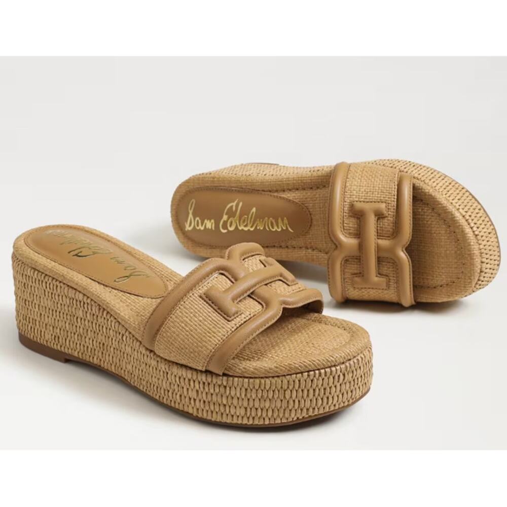 Sam Edelman Women's Sand Dune Leather Weave Pauleena Espadrille Sandals Size 6.5 - Picture 4 of 10